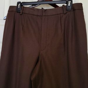 NWT Ellen Tracy Linda Allard Ellen Tracy Chocolate Brown Flat Front Slacks Pant